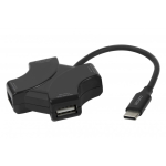 Deltaco USBC-HUB205 jaotur USB t&uuml;&uuml;p-C 480 Mbit/s Must