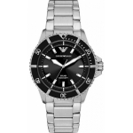 Emporio Emporio Armani Solar Diver Style Watch AR11787 Silver Black 42mm