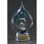 Tryumf Engraved glass trophy +paint filling
