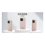 Case Case Guess GUHCP16XSMBSLP iPhone 16 Pro Max 6.9" pink hardcase Silicone Script Metal Logo & Frame