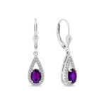 Brilio Brilio Silver Brilio Silver Impressive silver earrings with purple zircons EA310WAM