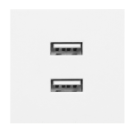 Orno NOEN USB x 2, 45x45 mm dual modular port with USB charger, 2.1A 5V DC, white