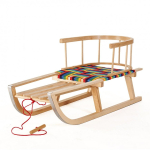 Wooden Wooden sled with backrest GreenBlue GB138