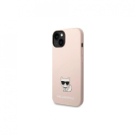 Karl Karl Lagerfeld KLHCP14LSLCTPI iPhone 14 Pro 6.1 Inch Hard Case Light Pink / Light Pink Silicone Choupette Case