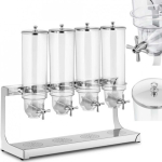 Royal Royal Catering Dispenser for bulk products, muesli flakes, dried fruits and nuts, coffee, 4 x 3.5 l