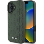 DKNY PU Leather Grid Pattern Magsafe Apple iPhone 16 case green