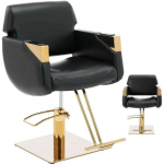 Physa PENRYN barber chair with footrest - black and gold