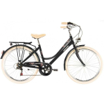 Kenzel Missy Royal jalgratas kottiga (26"/6 k&auml;iku) must