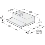 Hisense MH6TL4TB Poolenisti sisseehitatud (v&auml;ljat&otilde;mmatav) Must 450 m&sup3;/h