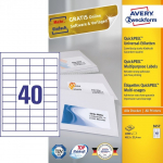 Avery 3657 kleebisetikett Nelinurk P&uuml;sifilter Valge 4000 tk