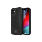 Mercedes Mercedes MEHCP12SCDOBK iPhone 12 mini 5.4" black/black hard case, leather perforated area