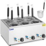 Royal Royal Catering Pasta Cooker, Pasta Cooker with Taps, 6 Baskets, 3 x 6.5L, 3000W