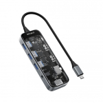 Deltaco USBC-HDMI30 jaotur USB t&uuml;&uuml;p-C 5000 Mbit/s Must, Hall, L&auml;bipaistev