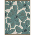 Frame Painting with frame 60x80cm, green flowers