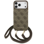 Guess 4G kaardipesade ja magnetilise sulguga &otilde;lalihas iPhone 18 Pro Max / 17 Pro Max jaoks pruun