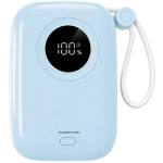 Powerton Powerton ENERGY PASTEL EDITION kaasaskantav laadija 10000mAh, 2x USB-C, 22.5W, integreeritud kaablid, sinine