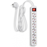 Fuj:tech 6-part extension cord, 1.5 m, white