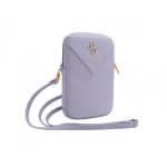 Guess PU Grained 4G Metal Logo Wallet Phone Bag Zipper Purple