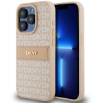 Case Case DKNY DKHCP14LPRTHSLP iPhone 14 Pro 6.1" pink hardcase Leather Mono Stripe & Metal Logo