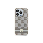 Case Case DKNY DKHMP14XPCPVSLE iPhone 14 Pro Max 6.7" beige/beige hardcase Leather Checkered Mono Pattern MagSafe