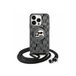 Case Case Karl Lagerfeld KLHMP16LHCKCKLCK iPhone 16 Pro 6.3" black/black hardcase IML Crossbody Monogram Karl & Choupette Head MagSaf