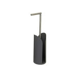 5five 5five Simply Smart Grey Toilet Paper Holder with Spare Roll Container, Durable Metal Bathroom Shelf