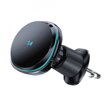 Wozinsky WCT5-Q6S2Y autohoidja Qi MagSafe 15W induktiivse laadijaga ventilatsioonigriilide jaoks koos ventilaatoriga - Must