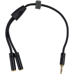 Fuj:tech 3,5 mm TRS uros &ndash; 2 x 3,5 mm TRS naine Y-jagaja, 20 cm