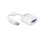 DeLOCK 61766 videokaabliadapter 0,125 m VGA (D-Sub) DisplayPort Valge