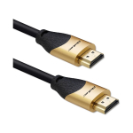 Qoltec 50356 HDMI-kaabel 3 m HDMI t&uuml;&uuml;p A (Standard) 3 x HDMI Type A (Standard) Must, Kuld