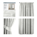 Night Night curtain AmeliaHome VELVET 140X245 cm, 1 pc., tape/hooks, color: white