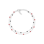 Brilio Brilio Silver Double Silver Bead Bracelet BRC230WBCR