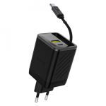 Dudao A67EU GaN 67W Wall Charger with Built-in Retractable USB-C