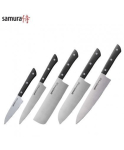 Samura HARAKIRI Set ot 5pcs. Universal Kitchen knives 59 HRC with Black handle