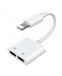 Apple Apple Joyroom S-Y104 Audio Power Converter - Lightning (male) to Lightning (female) + headphones jack 3,5 mm (female) Baltas