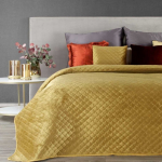 Decorative Decorative bedspread 220x240 Ariel mustard velor Eurofirany
