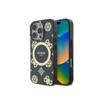 Case Case Guess GUHMP16LH4PYEEK iPhone 16 Pro 6.3" black/black hardcase IML Peony On 4G Background MagSafe