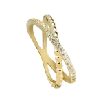 Beneto Gold-plated double ring with silver AGG196