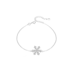 Agate Agate Silver Sparkling Bracelet Snowflake AGT-B002W