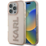 Karl Karl Lagerfeld IML Rhinestones Logo iPhone 16 Pro Case - Pink