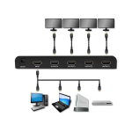 Qoltec Aktywny rozdzielacz Splitter 4 x HDMI 4K x 2K | 3.4 Gb/s