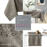 AmeliaHome Tablecloth AH VESTA BRD CAPPUCCINO 80X80