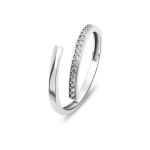 Brilio Brilio Silver Brilio Silver Elegant open ring with clear zircons RI035W
