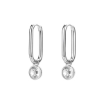 Brosway Oval steel earrings 2in1 with crystal Symphonia BYM193