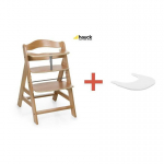 Hauck Alpha+ high chair, Natural + Alpha Click Tray, White
