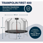 Hudora First Trampoliin 400V (must, &uuml;mmargune, 400 cm)