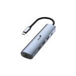 USB USB (3.0) hub 4-port, UH-545, gray, Genius, 3x USB 3.0, 1x RJ45