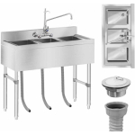 Royal Royal Catering Stainless steel catering sink, 3 bowl basin, 100x50cm