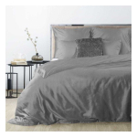 Eurofirany DIVA LINE DINA High quality cotton satin monochrome bedding set, 220 X 200 cm, 2 pcs. 70 X 80 cm, color: steel Beddin