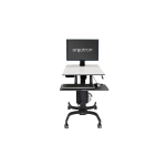 Ergotron WorkFit-C, Single HD Sit-Stand Workstation Must, Hall Multimeedia ratastega alus